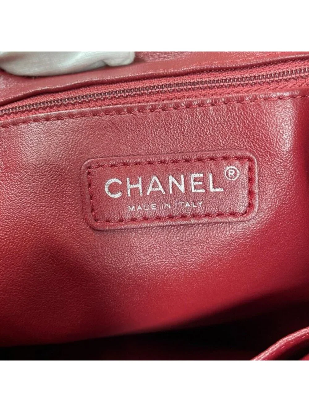 Chanel Tote Bonbon Chain Patent Leather Black Silver
